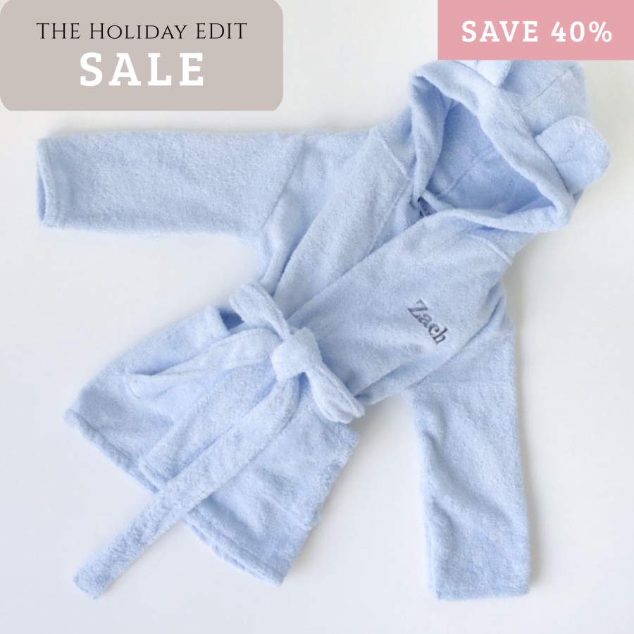 Hooded Bathrobe - Blue (Discount applied at checkout)